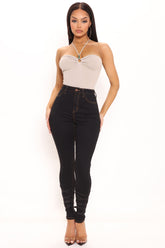 Can't Tie Me Down High Rise Skinny Jeans - Black Ins Street